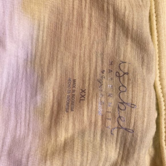 ISABEL MATERNITY TOP INGRID & ISABEL YELLOW WHITE STRIPE SIZE XXL - Picture 3 of 6